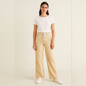 Cortefiel Eco-Friendly Women’s Palazzo Wide-leg Silhouette‎ Geometric Print